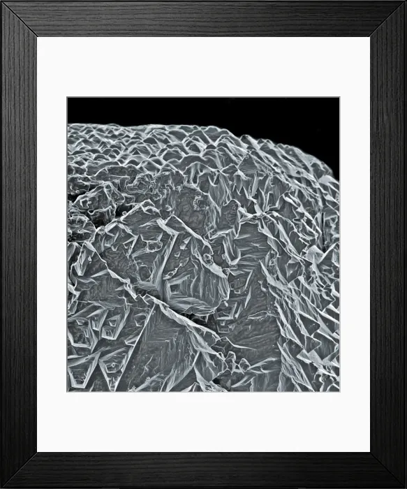 Framed Print : Sea salt. A scanning electron microscope (SEM) image of sea salt Framed Print : Sea salt. A scanning electron microscope (SEM) image of sea salt