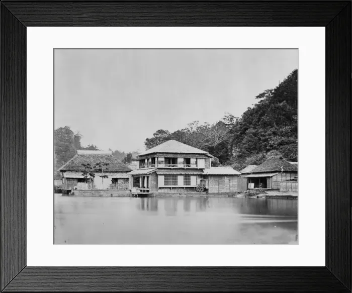 Framed Print : Buildings seen across a lake Framed Print : Buildings seen across a lake