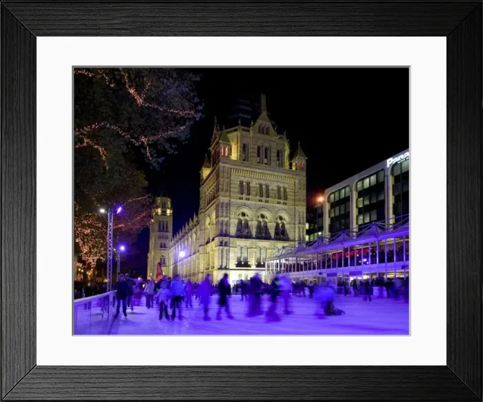 Framed Print : The ice rink at the Natural History Museum, London Framed Print : The ice rink at the Natural History Museum, London