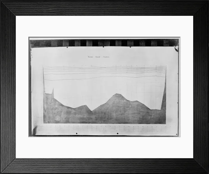 Framed Print : Chart of oceanic section, Tenerife to Sombrero Framed Print : Chart of oceanic section, Tenerife to Sombrero