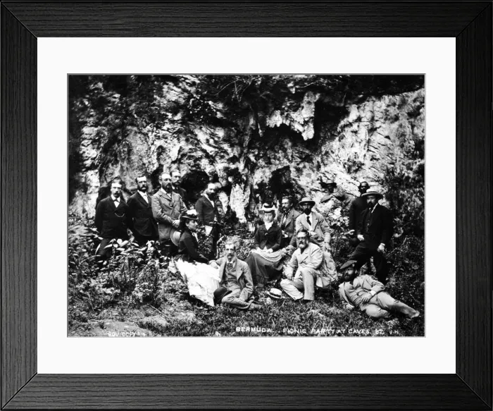 Framed Print : Picnic Party at Caves, Bermuda 1873 Framed Print : Picnic Party at Caves, Bermuda 1873