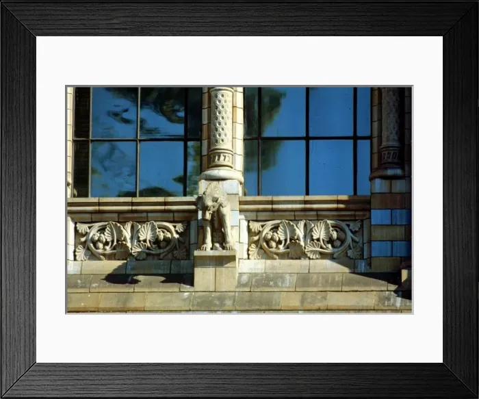 Framed Print : Detail view of the exterior of the Waterhouse Building Framed Print : Detail view of the exterior of the Waterhouse Building