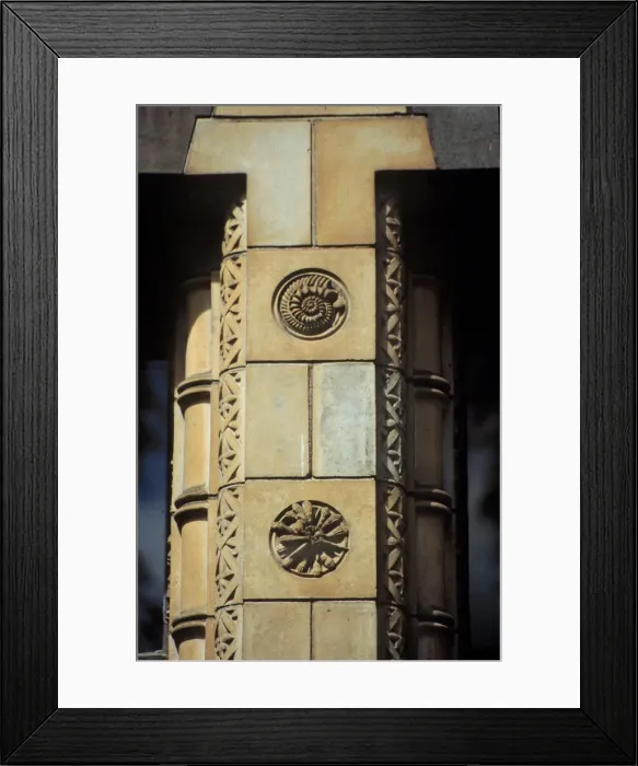 Framed Print : Detail view of the exterior of the Waterhouse Building Framed Print : Detail view of the exterior of the Waterhouse Building