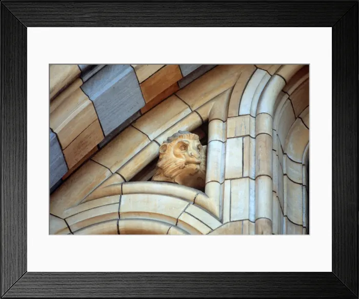Framed Print : Detail view of the exterior of the Waterhouse Building Framed Print : Detail view of the exterior of the Waterhouse Building