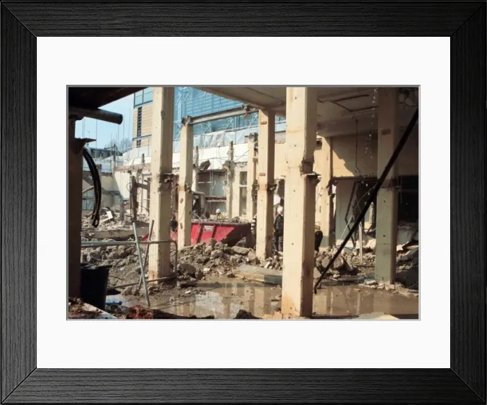 Framed Print : Demolition of the Spirit Building Framed Print : Demolition of the Spirit Building