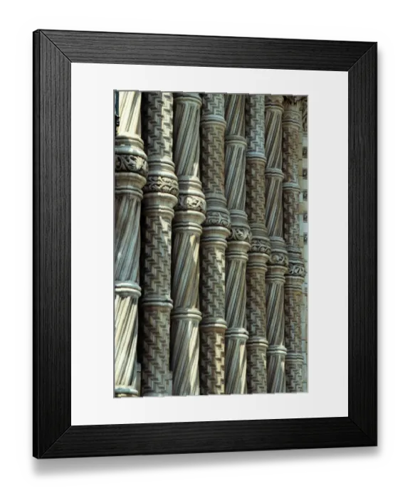Framed Print : Detail view of the exterior of the Waterhouse Building Framed Print : Detail view of the exterior of the Waterhouse Building