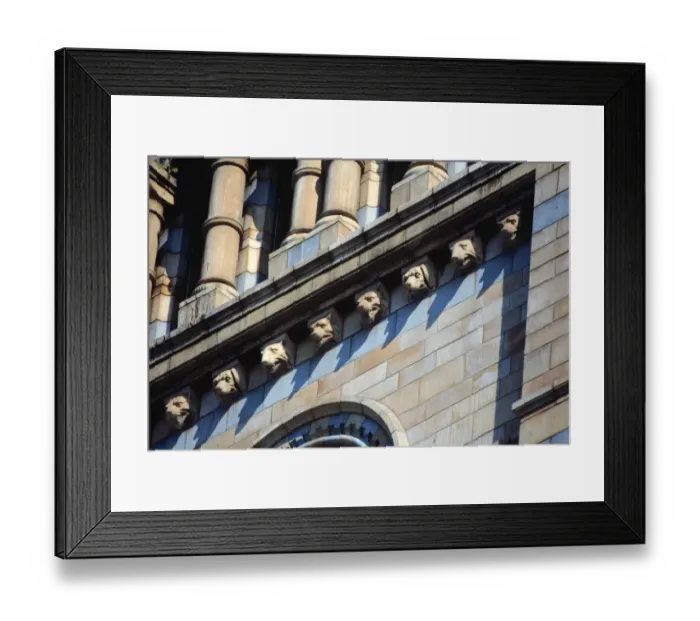Framed Print : Detail view of the exterior of the Waterhouse Building Framed Print : Detail view of the exterior of the Waterhouse Building