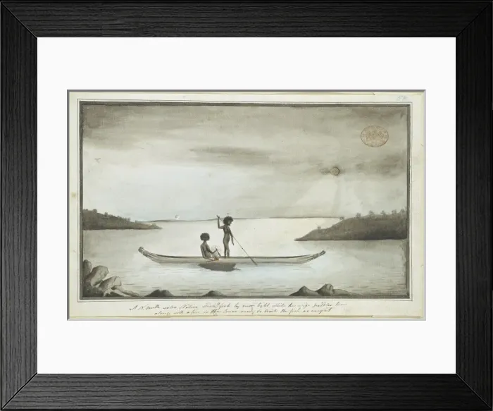Framed Print : Moon-lit fishing scene Framed Print : Moon-lit fishing scene