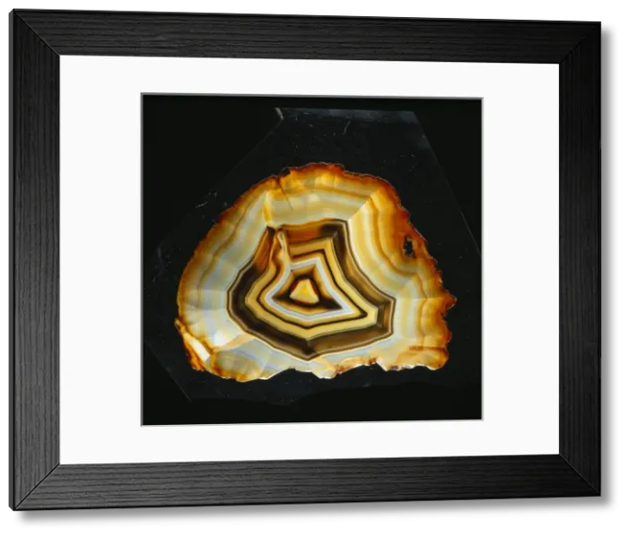 Framed Print : Agate. A polished slice of agate or chalcedony from Uraguay Framed Print : Agate. A polished slice of agate or chalcedony from Uraguay