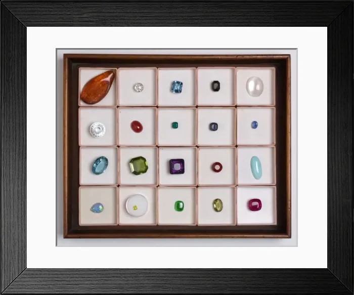 Framed Print : Tray of Precious Gemstone Framed Print : Tray of Precious Gemstone