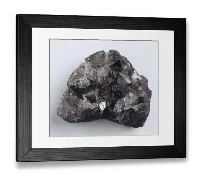 Framed Print : Magnetite (iron oxide) specimen from Piedmont, Italy Framed Print : Magnetite (iron oxide) specimen from Piedmont, Italy