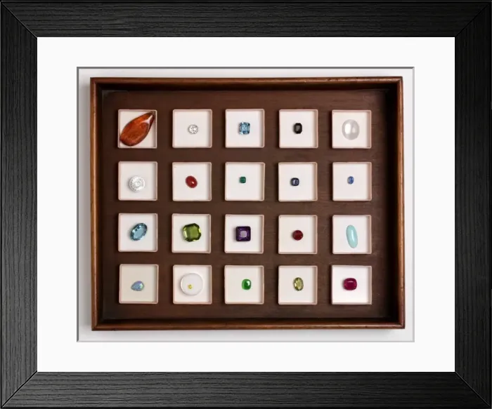 Framed Print : Tray of Precious Gemstones Framed Print : Tray of Precious Gemstones