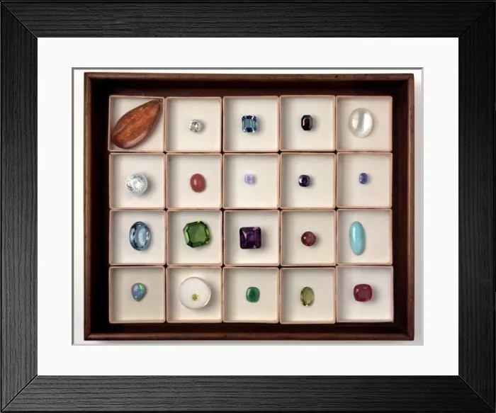 Framed Print : Tray of Precious Gemstones Framed Print : Tray of Precious Gemstones