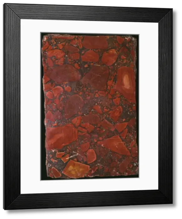 Framed Print : Agate. This polished agate specimen from Saxony is called Breccia Sanguigna