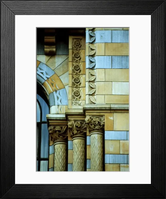 Framed Print : Detail view of the exterior of the Waterhouse Building Framed Print : Detail view of the exterior of the Waterhouse Building