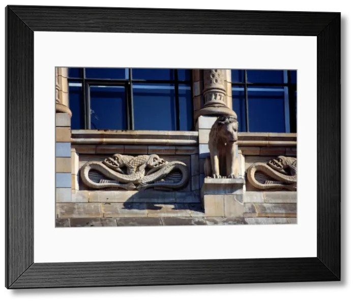 Framed Print : Detail view of the exterior of the Waterhouse Building Framed Print : Detail view of the exterior of the Waterhouse Building