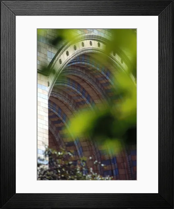 Framed Print : Detail view of the exterior of the Waterhouse Building Framed Print : Detail view of the exterior of the Waterhouse Building
