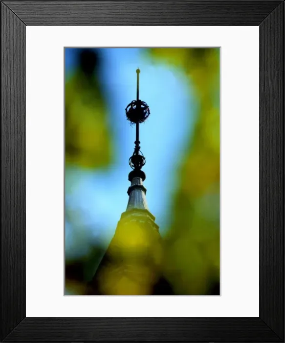 Framed Print : Exterior view of the Waterhouse Building, detail of spire Framed Print : Exterior view of the Waterhouse Building, detail of spire