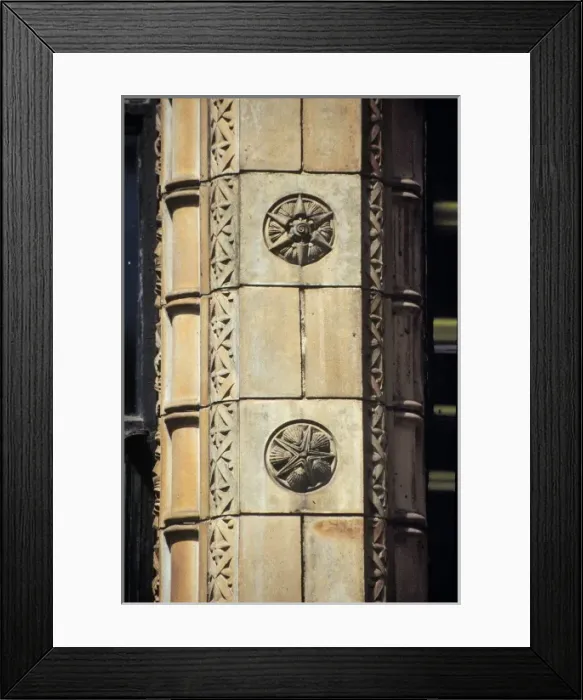 Framed Print : Detail view of the exterior of the Waterhouse Building Framed Print : Detail view of the exterior of the Waterhouse Building
