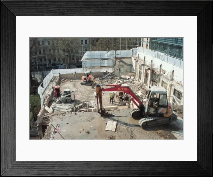 Framed Print : Demolition of the Spirit Building Framed Print : Demolition of the Spirit Building