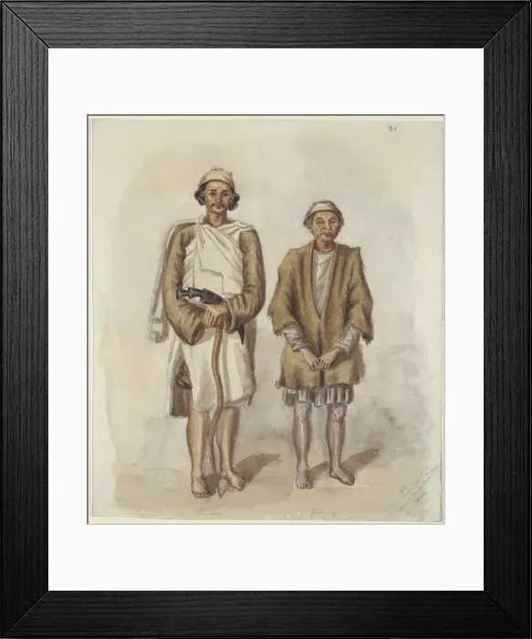 Framed Print : A Limbu and a Gurung, 1847 Framed Print : A Limbu and a Gurung, 1847