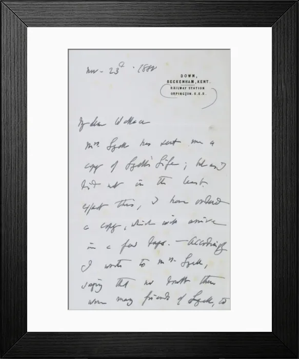 Framed Print : Letter from Darwin to Wallace dated November 23 1880 Framed Print : Letter from Darwin to Wallace dated November 23 1880