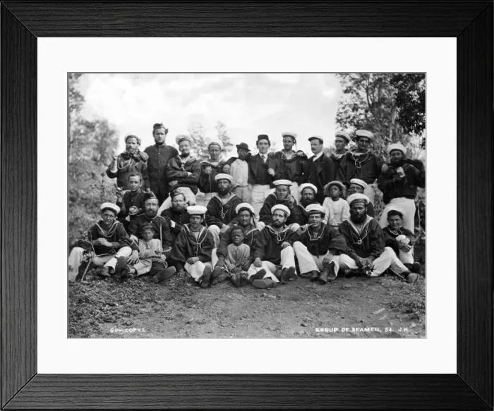 Framed Print : Group of seamen, St. Thomas, West Indies 1873 Framed Print : Group of seamen, St. Thomas, West Indies 1873