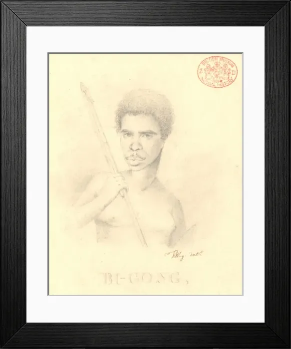 Framed Print : Portrait of an Aboriginal man named Bi-Gong Framed Print : Portrait of an Aboriginal man named Bi-Gong