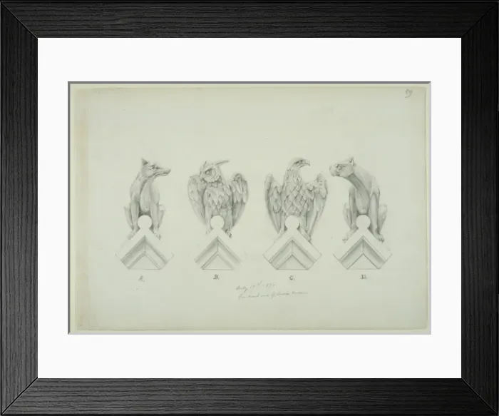 Framed Print : Dog, owl and eagle design Framed Print : Dog, owl and eagle design