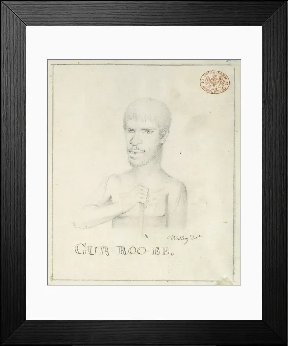 Framed Print : Portrait of an Aboriginal man named Gur-roo-ee Framed Print : Portrait of an Aboriginal man named Gur-roo-ee