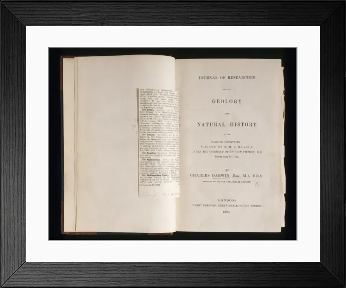 Framed Print : Title page of Darwins Researches Framed Print : Title page of Darwins Researches