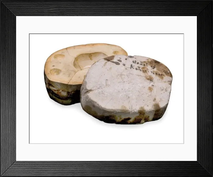 Framed Print : Plaster mould recording the original shape of the Koh-i-Noor Framed Print : Plaster mould recording the original shape of the Koh-i-Noor