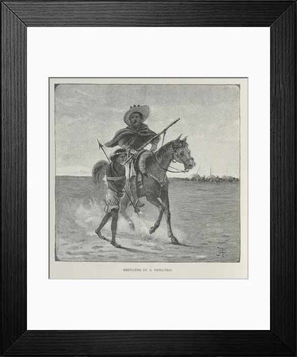 Framed Print : Bringing in a prisoner illustration Framed Print : Bringing in a prisoner illustration