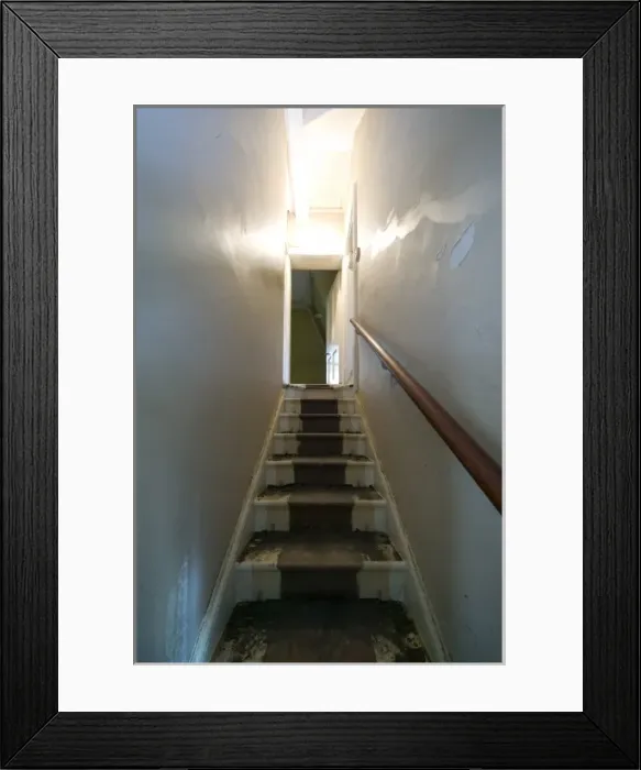 Framed Print : The Lodge. Staircase of the lodge, a cottage within the museums grounds Framed Print : The Lodge. Staircase of the lodge, a cottage within the museums grounds