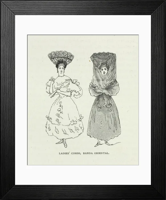 Framed Print : Ladies Combs, Banda Oriental Framed Print : Ladies Combs, Banda Oriental