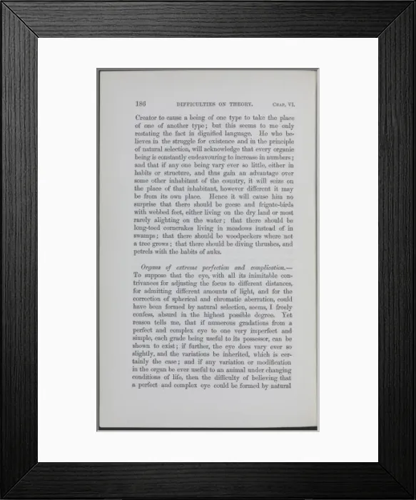 Framed Print : Page 186 from The Origin of Species Framed Print : Page 186 from The Origin of Species