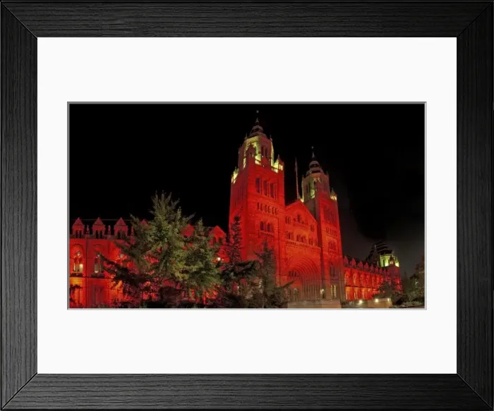 Framed Print : The Natural History Museum illuminated at night, October 201 Framed Print : The Natural History Museum illuminated at night, October 201