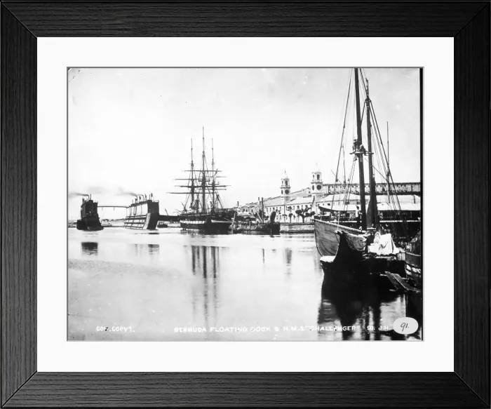 Framed Print : View of H. M. S. Challenger at floating dock in Bermuda Framed Print : View of H. M. S. Challenger at floating dock in Bermuda