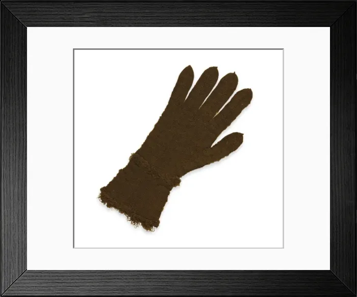 Framed Print : Glove knitted from the beard threads of the pen shell (Pin Framed Print : Glove knitted from the beard threads of the pen shell (Pin