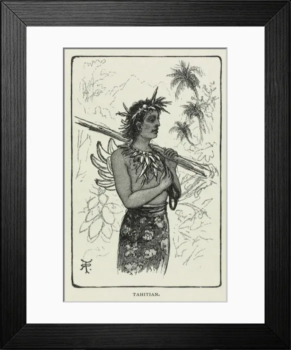 Framed Print : Tahitian. Illustration (p.438) from Charles Darwins Journal of Researches Framed Print : Tahitian. Illustration (p.438) from Charles Darwins Journal of Researches