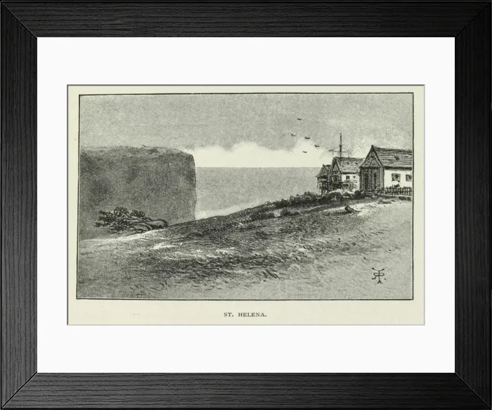 Framed Print : St Helena. Illustration (p.517) from Charles Darwins Journal of Researches Framed Print : St Helena. Illustration (p.517) from Charles Darwins Journal of Researches