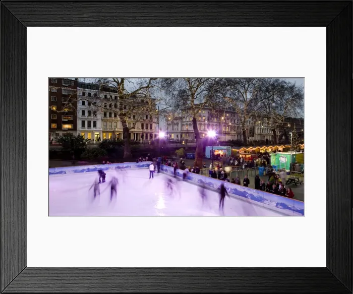 Framed Print : The ice rink at the Natural History Museum, London Framed Print : The ice rink at the Natural History Museum, London