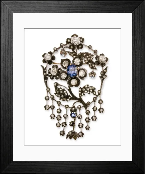 Framed Print : Diamond flower brooch Framed Print : Diamond flower brooch