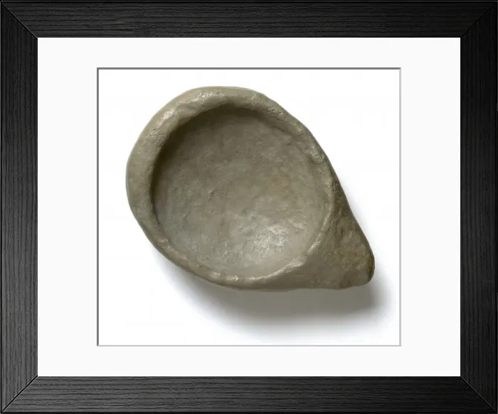 Framed Print : Limestone lamp, Magdalenian, from France Framed Print : Limestone lamp, Magdalenian, from France