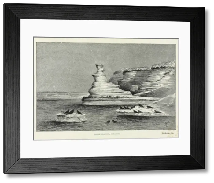 Framed Print : Raised beaches, Patagonis Framed Print : Raised beaches, Patagonis