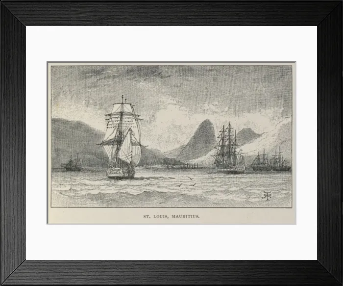 Framed Print : St. Louis, Mauritius illustration Framed Print : St. Louis, Mauritius illustration