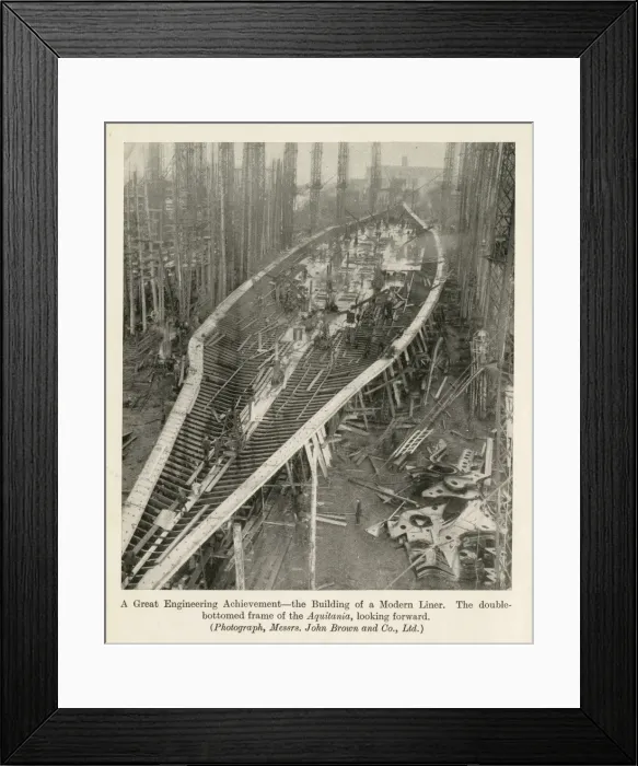 Framed Print : Double-bottomed frame of the Aquitania Framed Print : Double-bottomed frame of the Aquitania