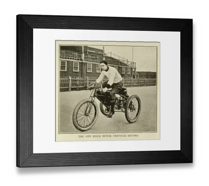 Framed Print : The One Hour Motor Tricycle Record Framed Print : The One Hour Motor Tricycle Record
