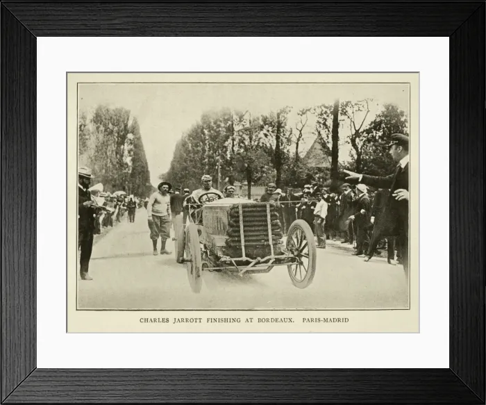 Framed Print : Charles Jarrott finishing the Bordeaux, Paris-Madrid Framed Print : Charles Jarrott finishing the Bordeaux, Paris-Madrid
