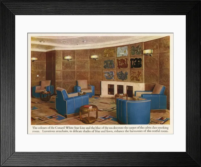 Framed Print : Queen Elizabeths cabin class smoking room Framed Print : Queen Elizabeths cabin class smoking room